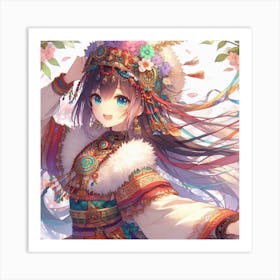 Gorgeous mountain girl Art Print