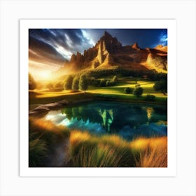 Sunset In The Mountains 27 Art Print