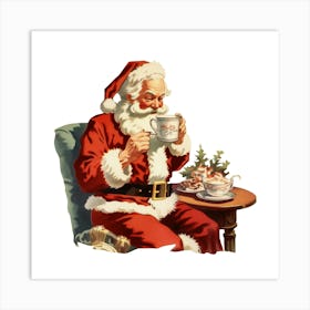 Santa Claus Drinking Tea 6 Art Print