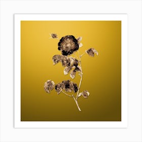 Gold Botanical Rose on Mango Yellow n.3892 Art Print