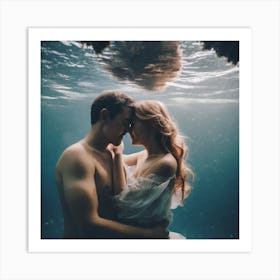 Underwater Couple 1 Art Print