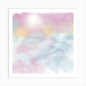 Abstract Watercolor Clouds Poster