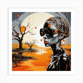 Girl In Sunglasses 3 Art Print