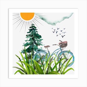 Bicycle In The Grass Art Print