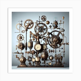 Steampunk Clock Art Print