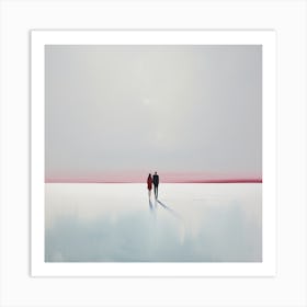 'Two People Walking On The Plains’ Art Print