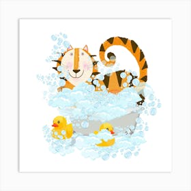 Tigert enjoying bth time Art Print