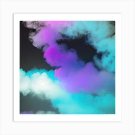 Smoke in colored light Art Print