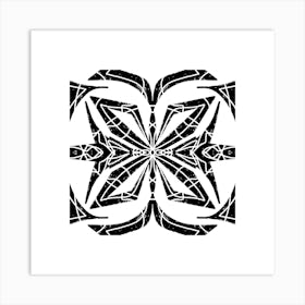 Black And White Tribal Design Art Print