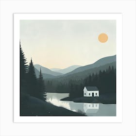 House By The Lake Art Print