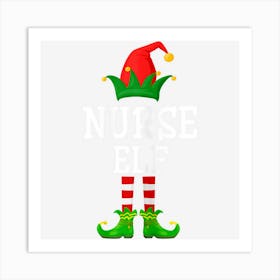 Womens Nurse Elf Funny Group Family Matching Christmas Pajamas Art Print