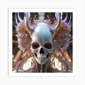 Skeleton With Flowers Art Print