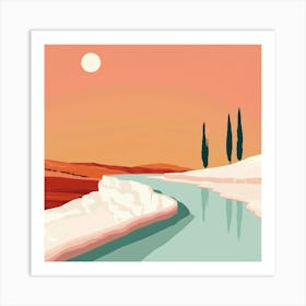 A Pamukkale In Turkey Minimal Illustration 1720349382 4 Art Print