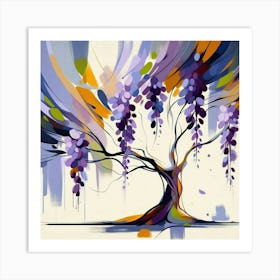 Abstract modernist Wisteria tree 1 Art Print