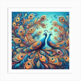 Beautiful peacocks Art Print