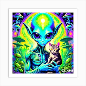 Alien Cat 1 Art Print