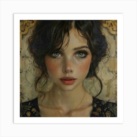 Girl With Freckles Art Print