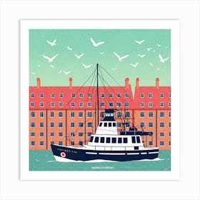 Boat In The Harbor 8 Art Print