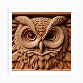 Owl Carving Art Print