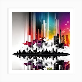 Abstract City Skyline 1 Art Print