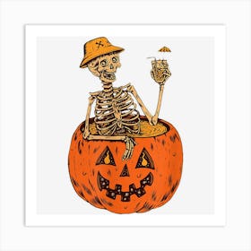 Halloween Happy Skeleton Art Print