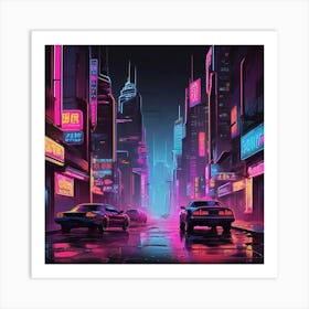 Neon City Art Print