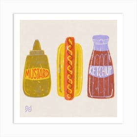 Hot Dog Square Art Print