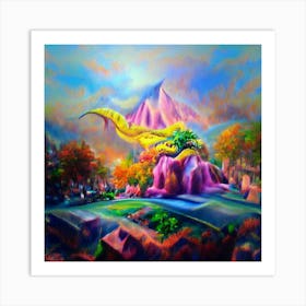 Dragon In The Mountains Art Print