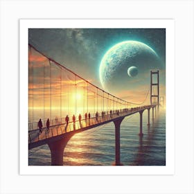 Bridge Over The Ocean.AI Art Print