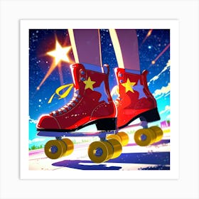 Roller Skaters Art Print