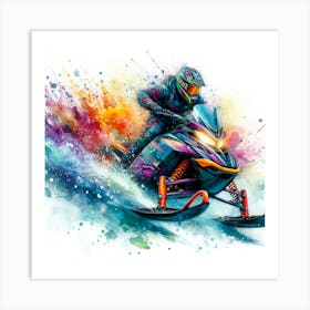 Arctic Snowmobile Art Print