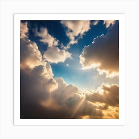 Sunbeams Through Clouds Art Print