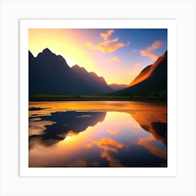 Sunrise In The Mountains 38 Art Print