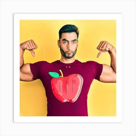 Man Flexing His Muscles Art Print