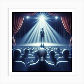 Man In Front Of An Audience Art Print