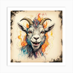 Goat On Fire 58 Art Print