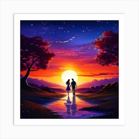 Sunset Couple 1 Art Print