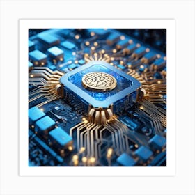 Computer Chip On A Circuit Board Art Print