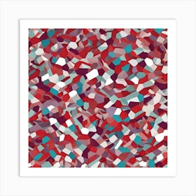 Pattern red white violet turquoise Art Print