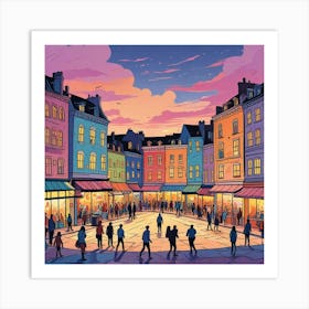 Cafe Terrace At Night (11) Art Print