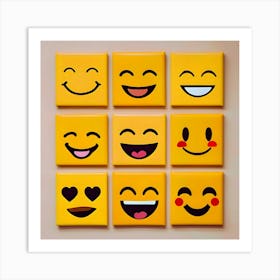 Emojis Smiley Faces Art Print