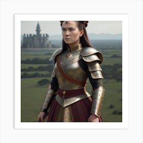 Woman In Armor Art Print