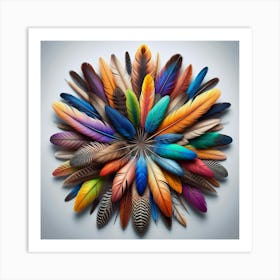 Colorful Feathers 3 Art Print