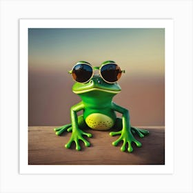 Frog In Sunglasses 1 Art Print