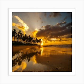 Sunset On The Beach 11 Art Print