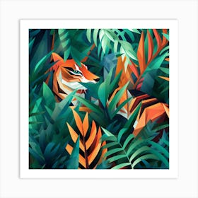 Tiger In The Jungle 1 Art Print