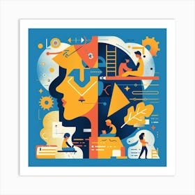 Illustration Of The Human Brain Art Print