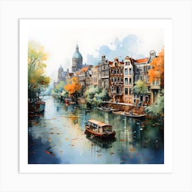 Whispers Of Sunshine A Serene Summer Day Along Amsterdam S Canals Art Print