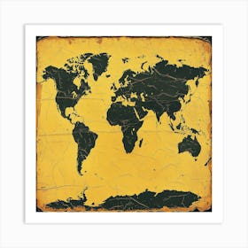 World Map Art 6 Art Print