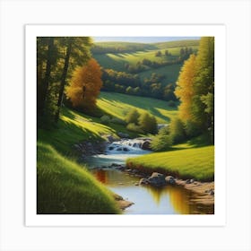 Stream In The Countryside 5 Art Print